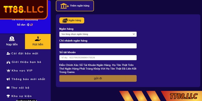 Việc gửi vốn hoặc rút tiền chỉ mất vài phút